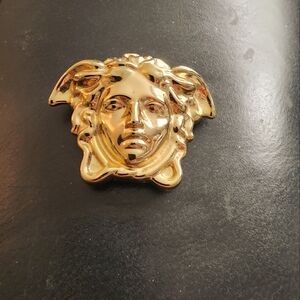Versace Gold Medusa Head Brooch